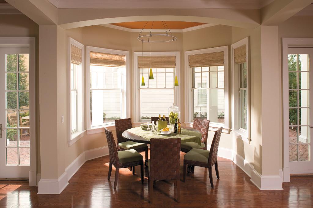 Bright dining room with replacement windows